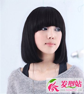 女生刘海发型图片分享直刘海发型更显甜美可爱风