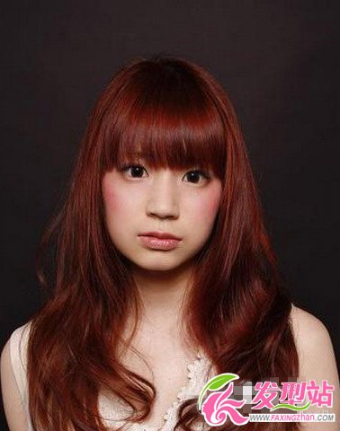韩式酒红色染发发型图片 微卷碎发适合的染发颜色(5)