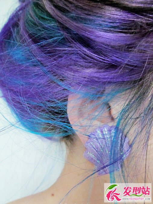 蓝色紫色的挑染