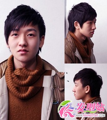 2010年男士最新蓬蓬的卷弧刘海发型