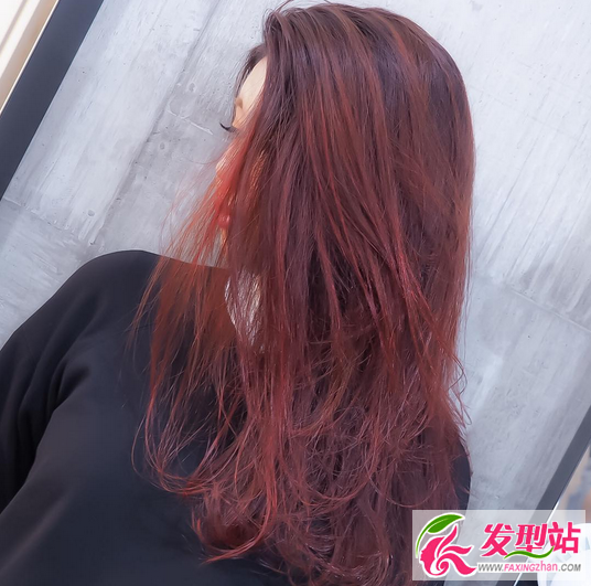 粉色玫红酒红玫瑰金红色系染发发型图片大全
