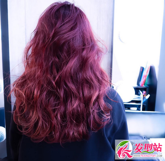 玫瑰金 红色系染发发型图片大全(2)
