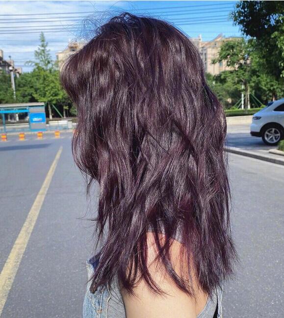 黑加仑紫色头发图片效果图低调又高级用漂超显白